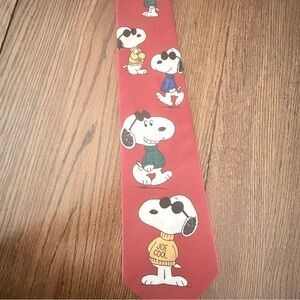 Vintage Joe Cool Snoopy Peanuts Tie CHARLIE BROWN Polyester BW